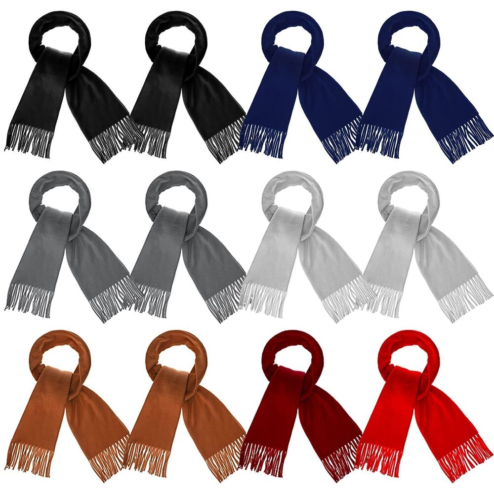 5514 12 Pcs Soft Winter Scarf Thick Warm Scarf Children Knit Cold Weather
